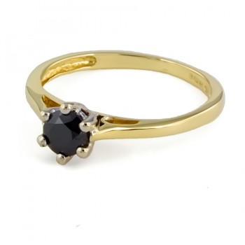 18ct gold Black Diamond solitaire Ring size N size N